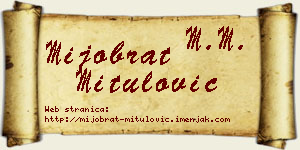 Mijobrat Mitulović vizit kartica